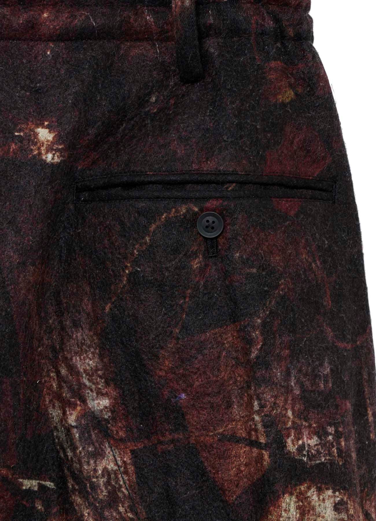 <PIECE UNIQUE>GABARDINE RUST KNEE PANEL PRINT PANTS
