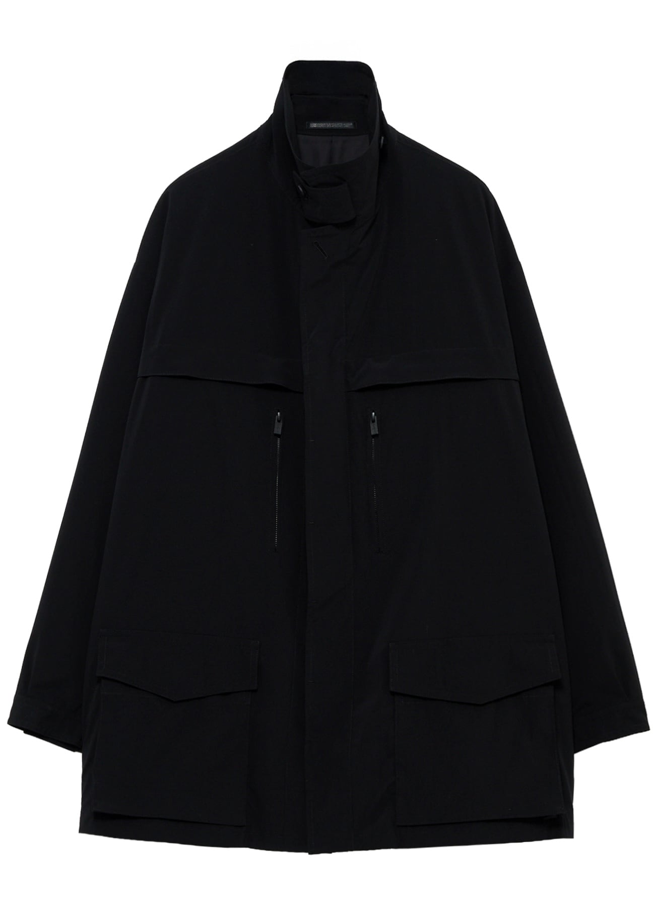 <PIECE UNIQUE>PE TAFFETA YOKE CHIN TAB BLOUSON