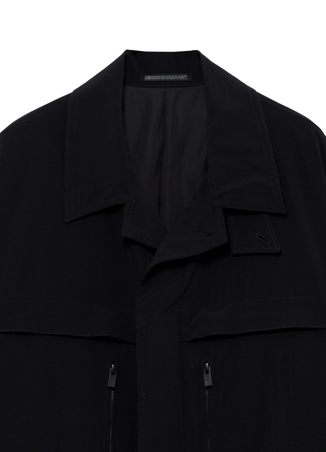 <PIECE UNIQUE>PE TAFFETA YOKE CHIN TAB BLOUSON