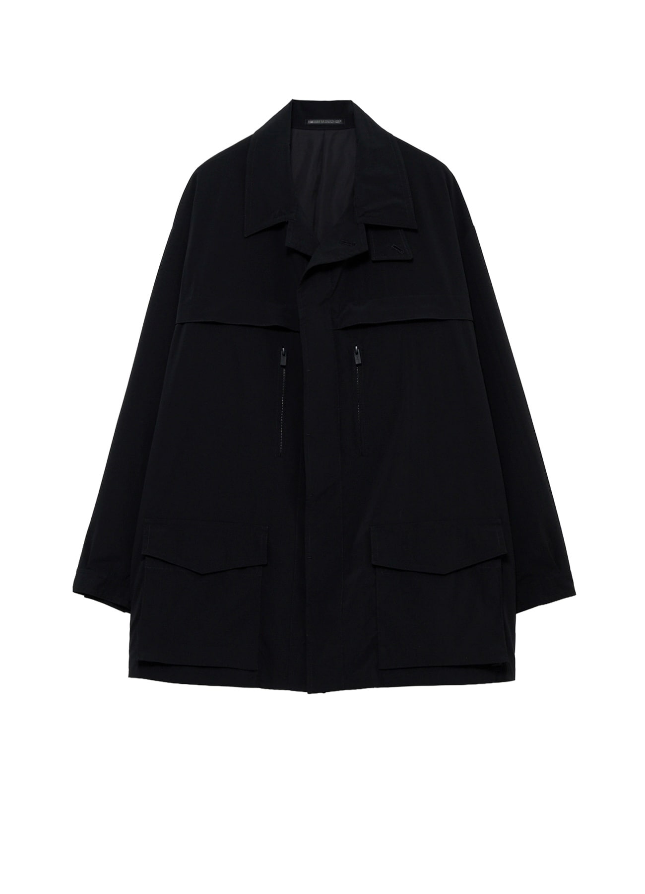 <PIECE UNIQUE>PE TAFFETA YOKE CHIN TAB BLOUSON