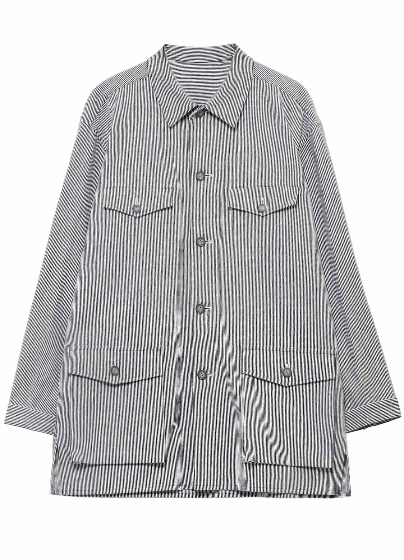 <PIECE UNIQUE>10S YARN DYED HICKORY OPEN SHIRT BLOUSON