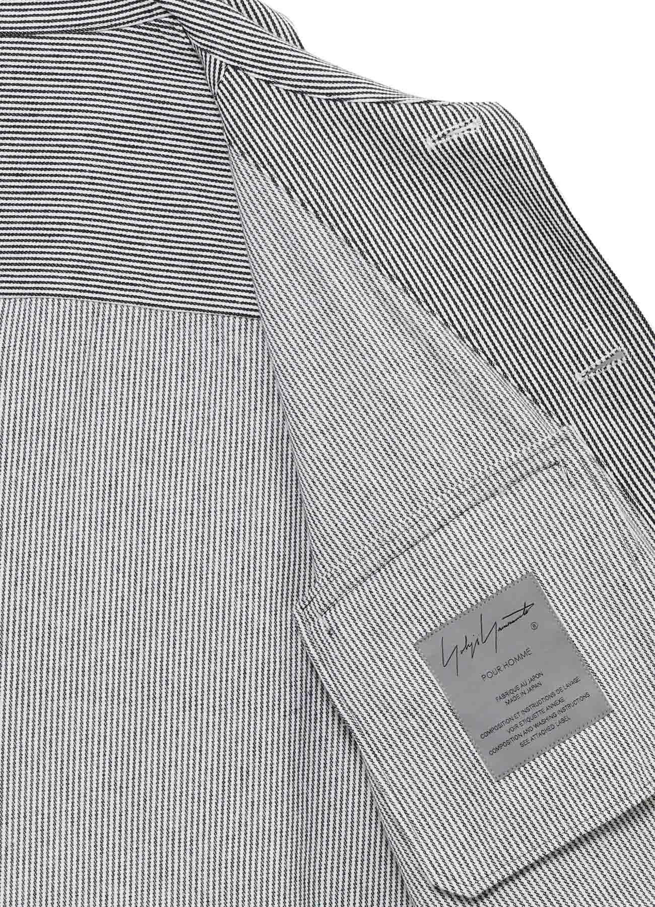 <PIECE UNIQUE>10S YARN DYED HICKORY OPEN SHIRT BLOUSON
