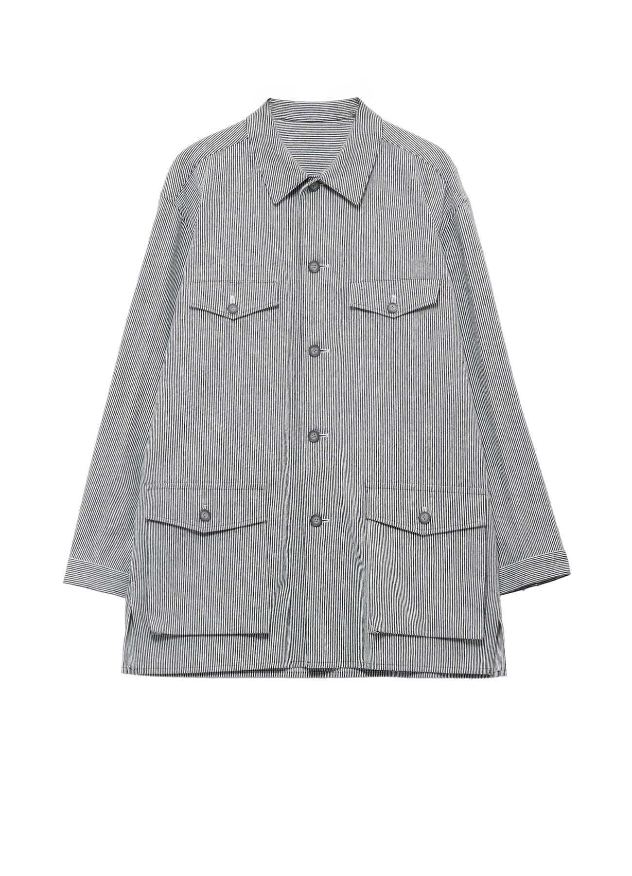 <PIECE UNIQUE>10S YARN DYED HICKORY OPEN SHIRT BLOUSON