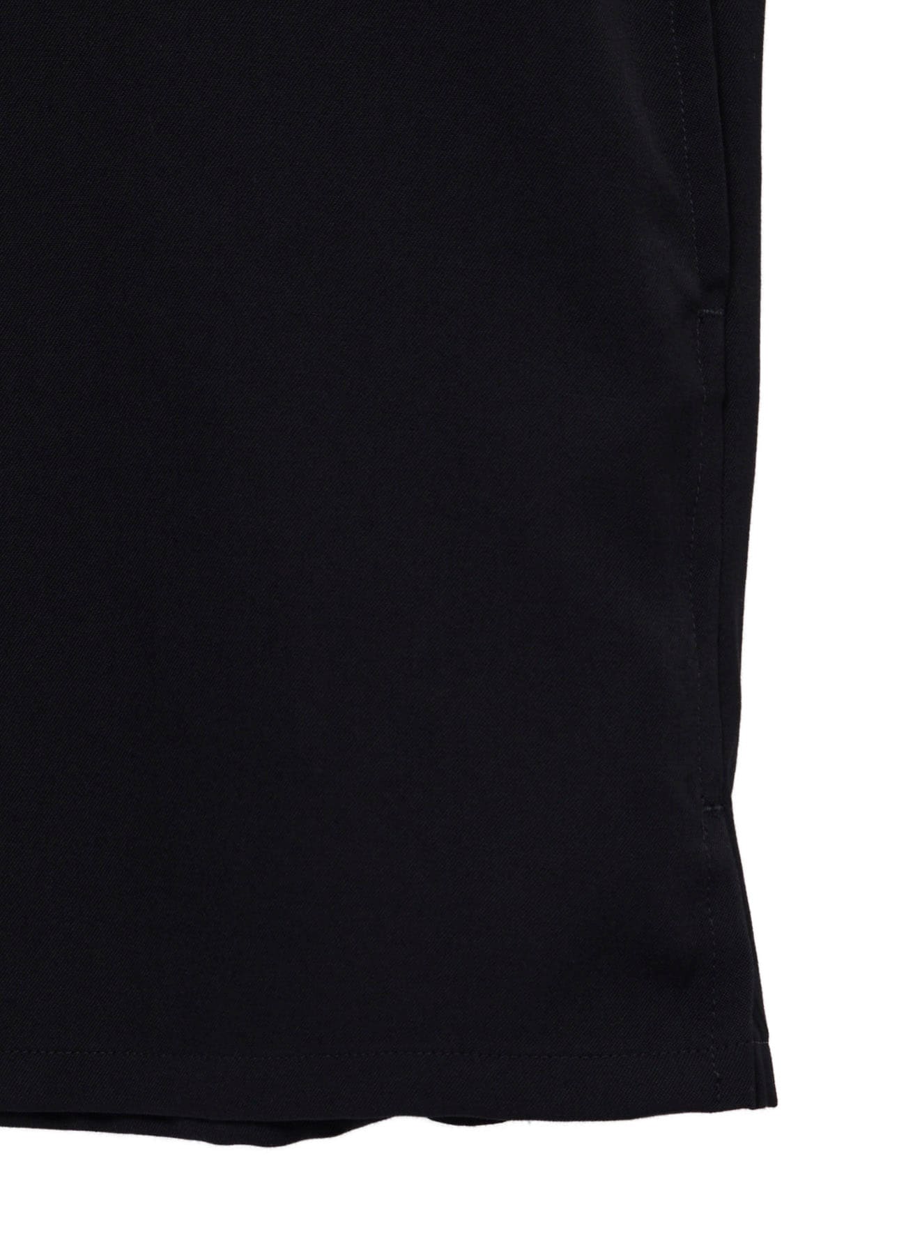 WOOL GABARDINE OPEN COLLAR FRONT SHOULDER BLOUSE