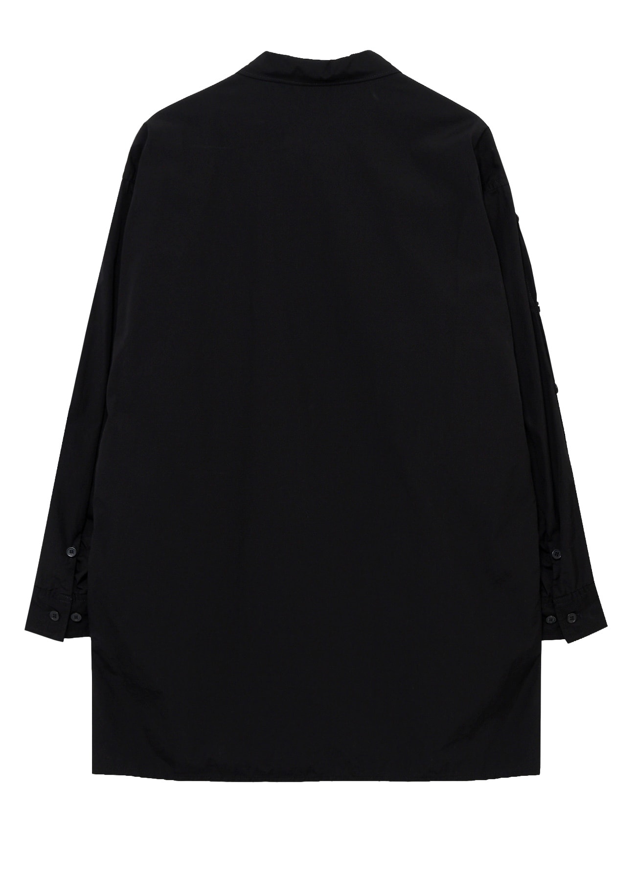 CHAIN STITCH BROAD OPEN COLLAR SHOULDER SLIT BLOUSE