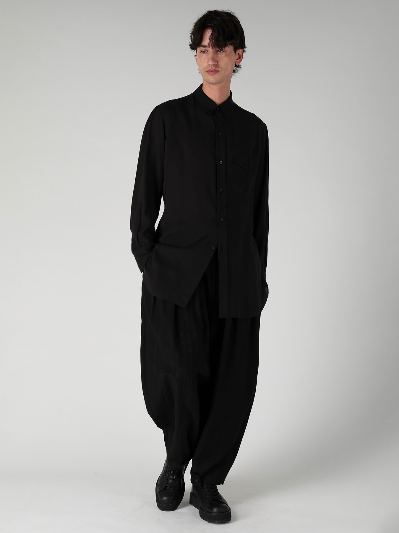 CELLULOSE LAWN TRIPLE COLLAR BLOUSE