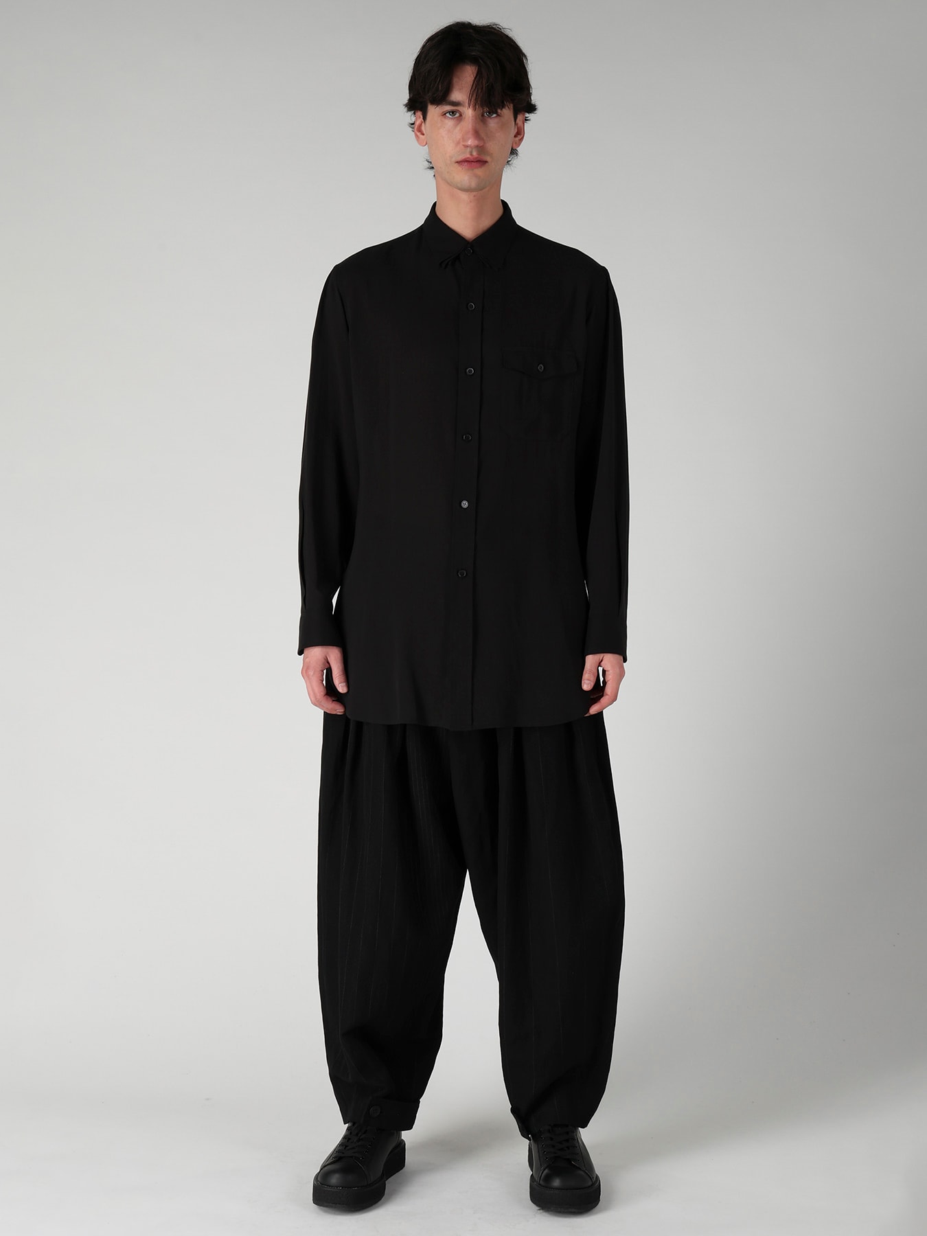 CELLULOSE LAWN TRIPLE COLLAR BLOUSE