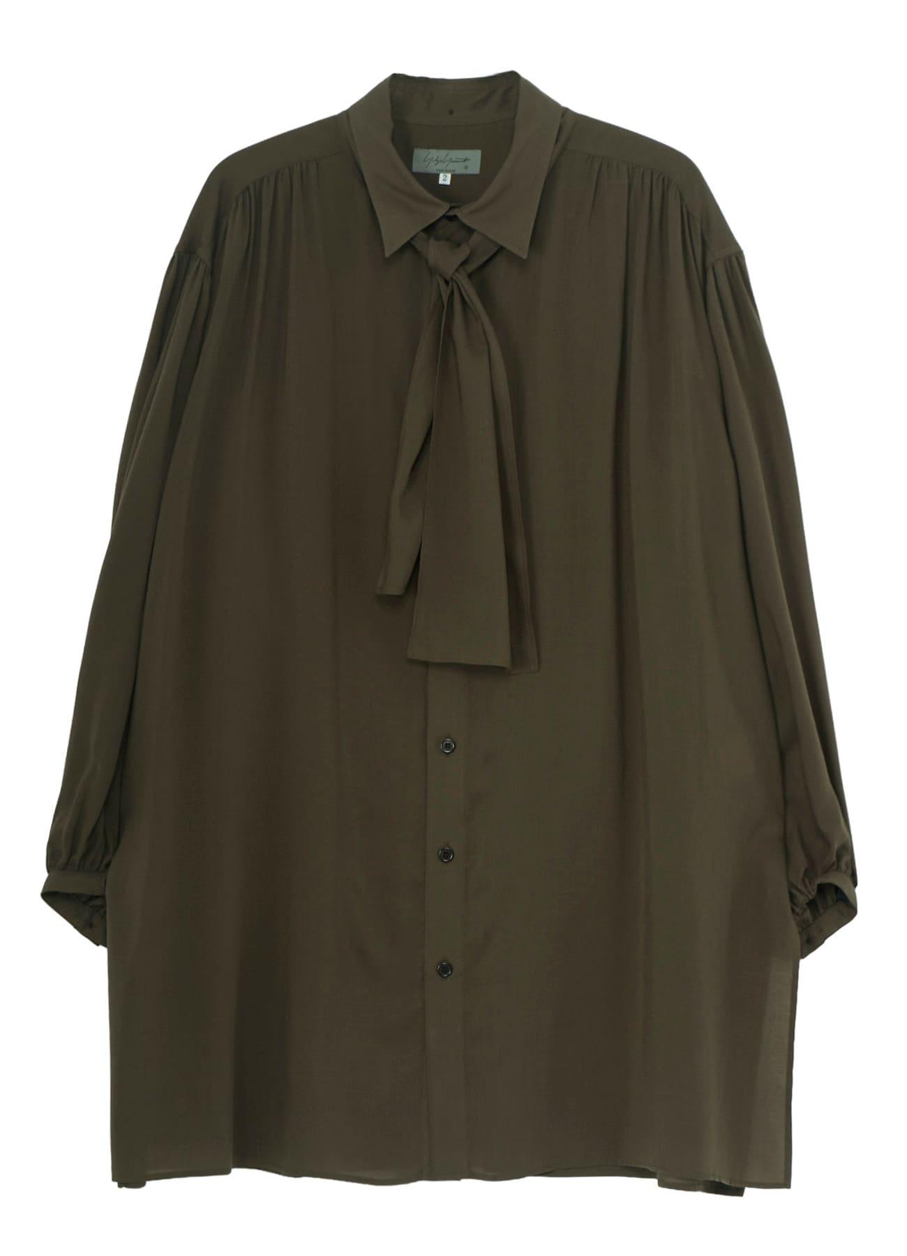 CELLULOSE LAWN SCARF GATHER BLOUSE