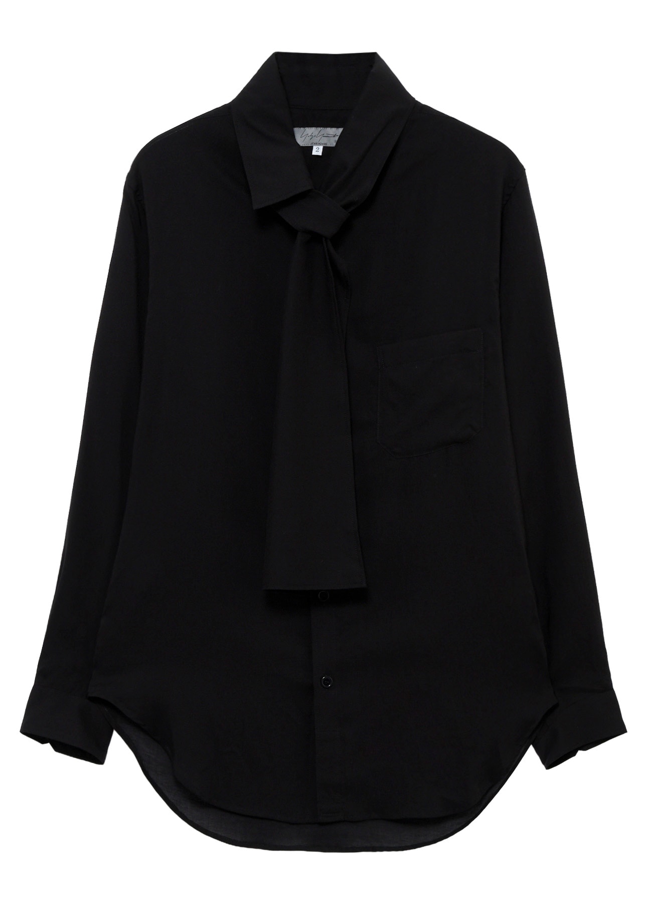 CELLULOSE LAWN SCARF COLLAR BLOUS