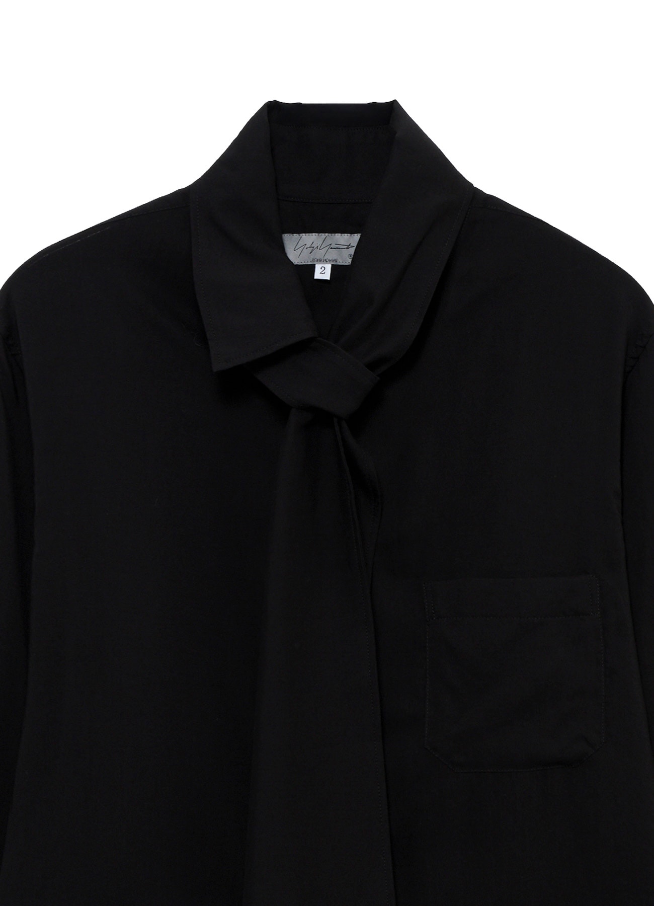 CELLULOSE LAWN SCARF COLLAR BLOUS