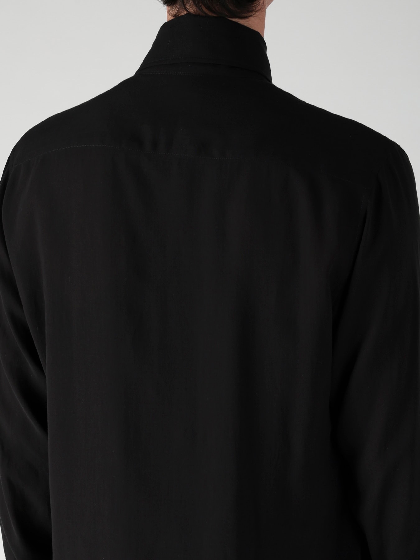 CELLULOSE LAWN SCARF COLLAR BLOUS