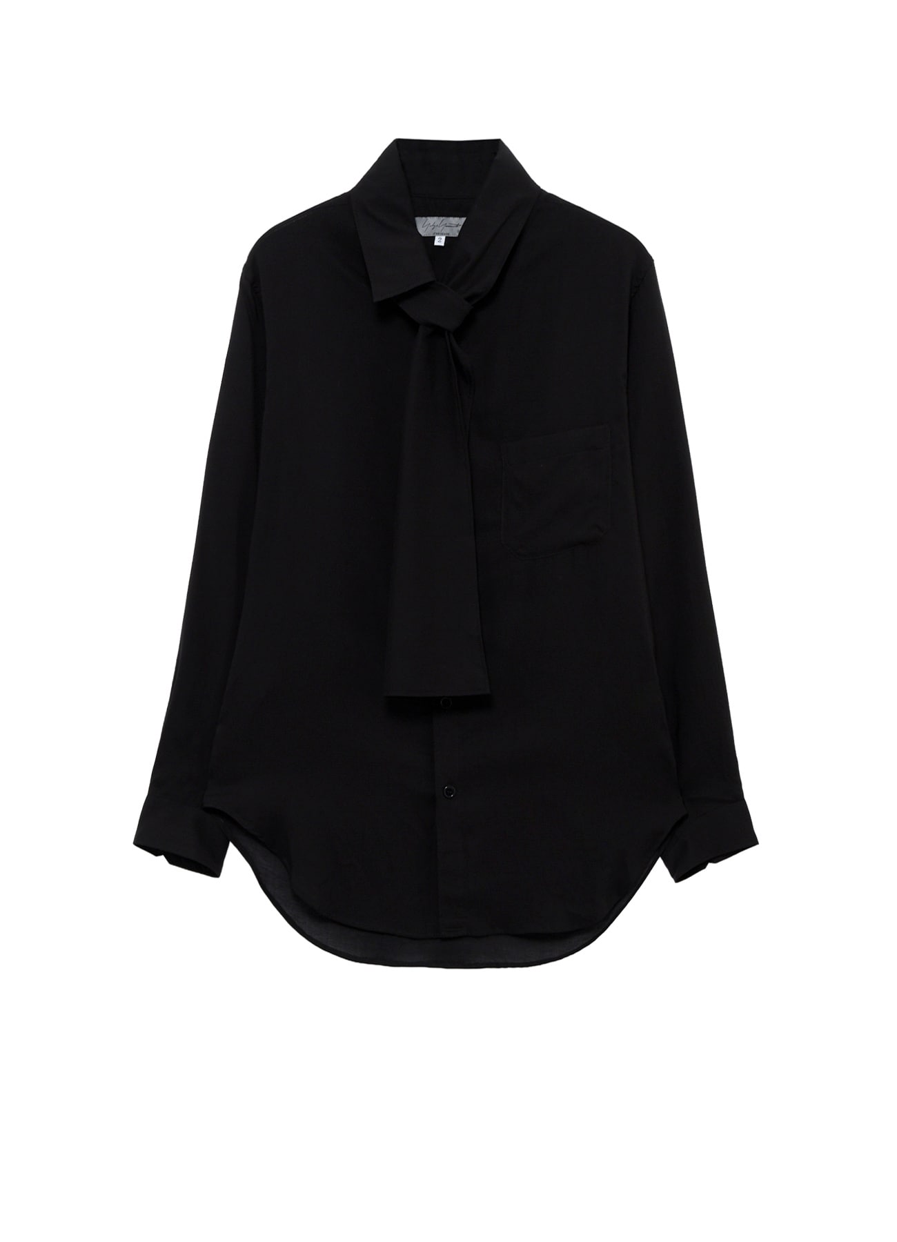 CELLULOSE LAWN SCARF COLLAR BLOUS
