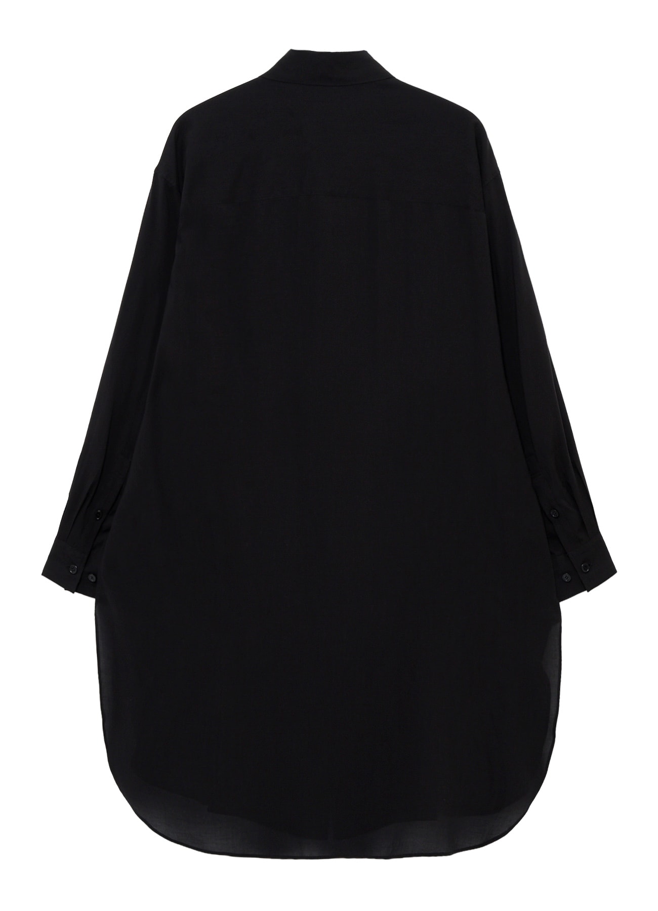 CELLULOSE LAWN COLLAR TAB LONG BLOUSE