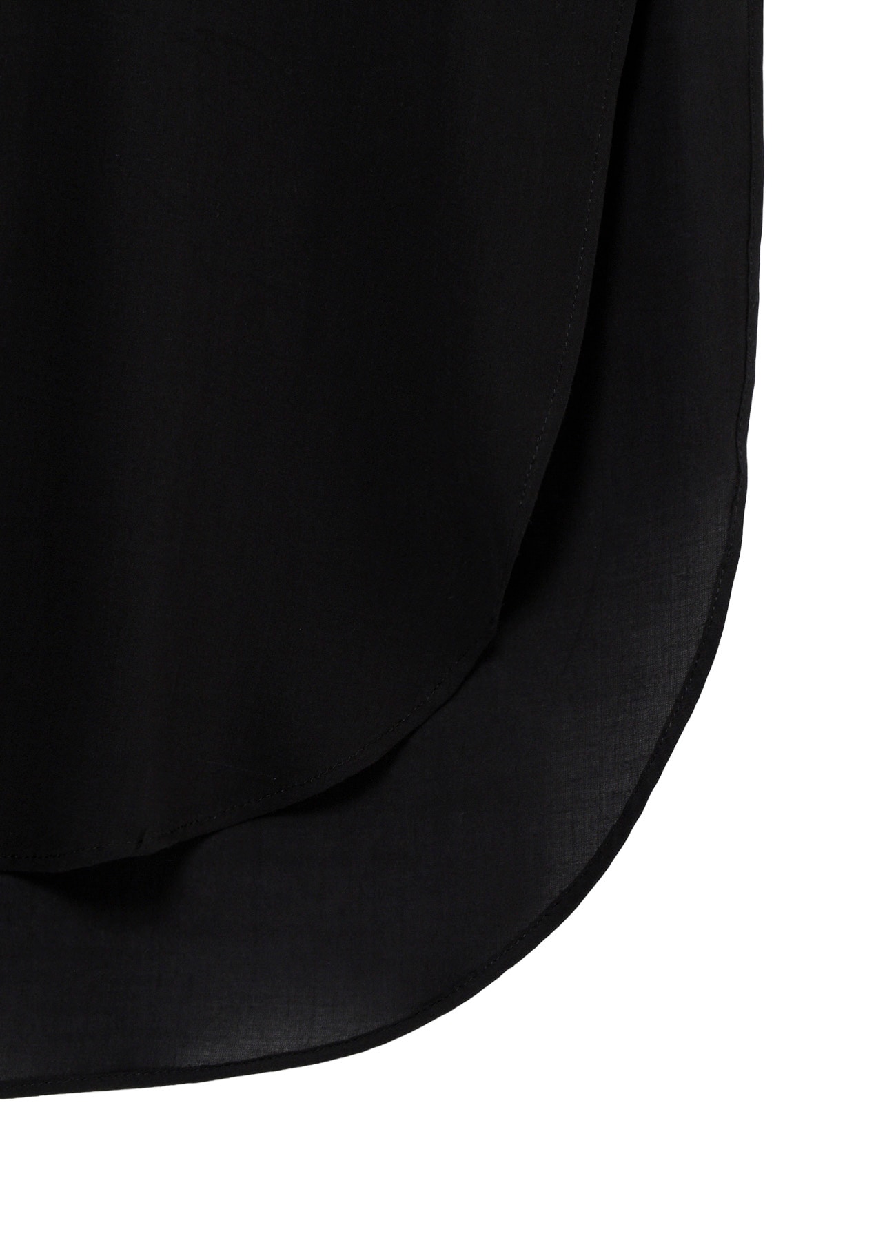 CELLULOSE LAWN COLLAR TAB LONG BLOUSE