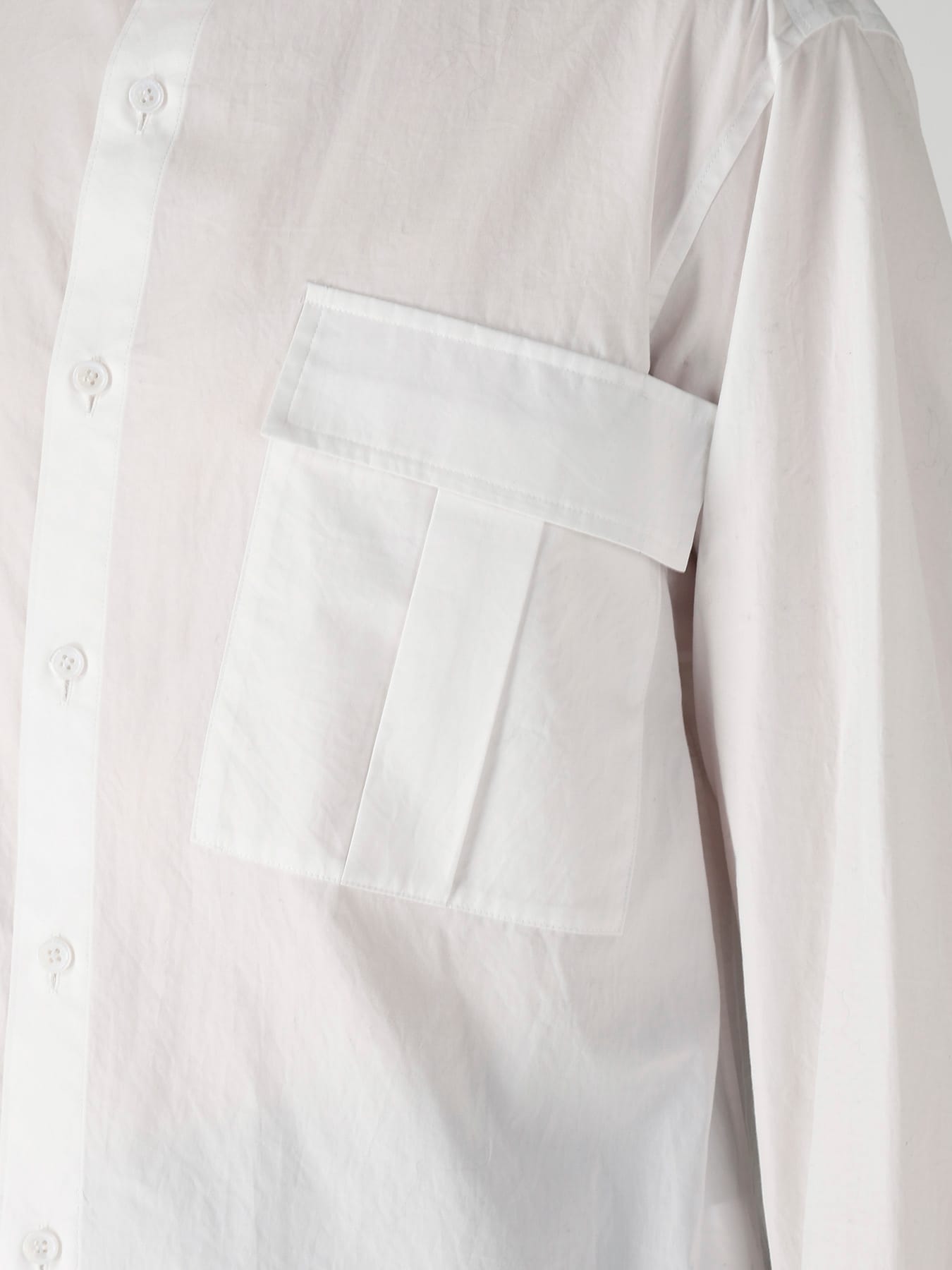 COTTON BROAD POCKET DETAIL BLOUSE