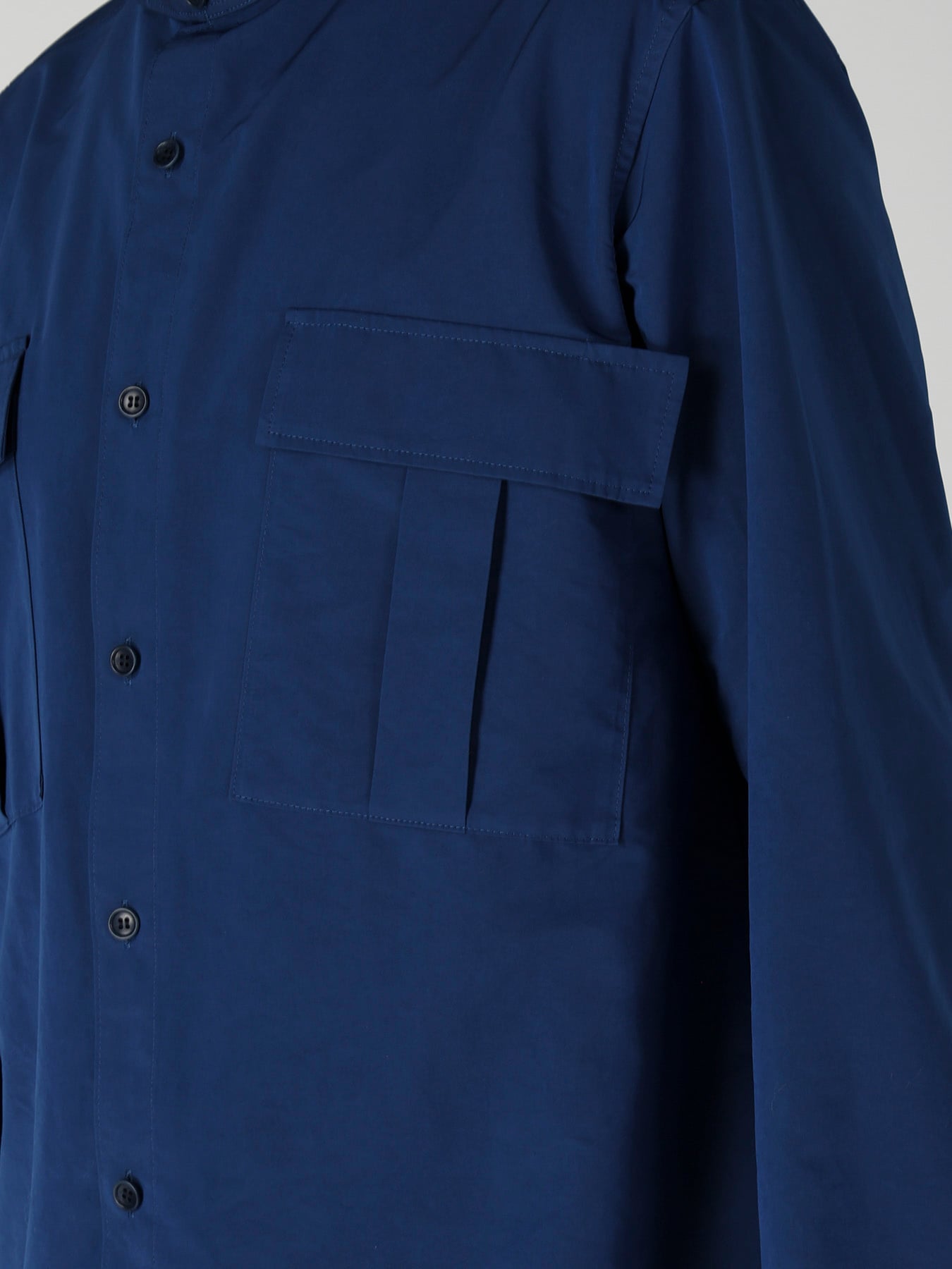 PE/NY SPLIT YARN TAFFETA POCKET DETAIL BLOUSE