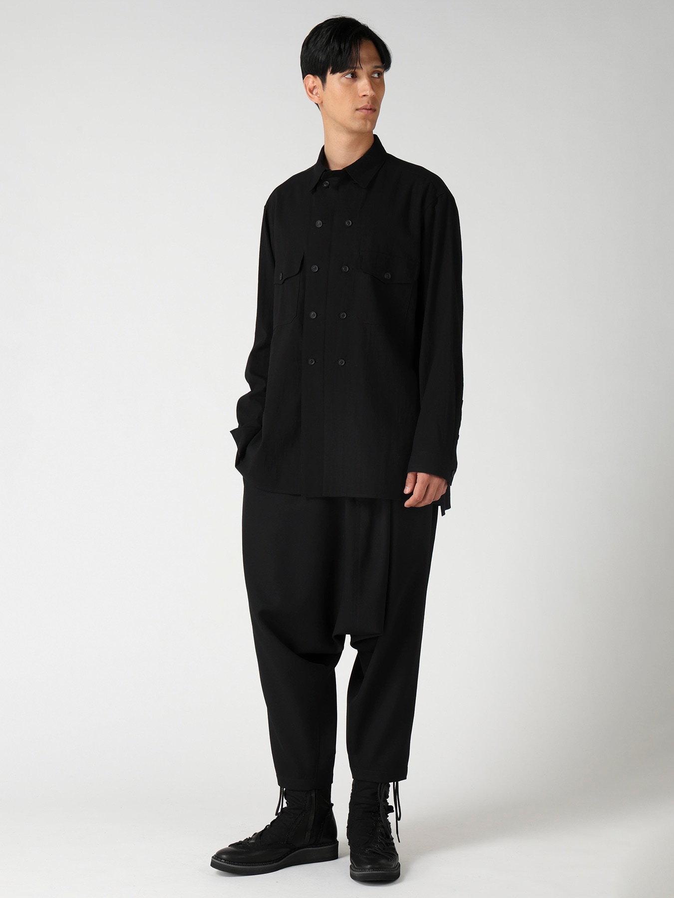 ORGANIC CALICO DOUBLE FRONT MILITARY BLOUSE