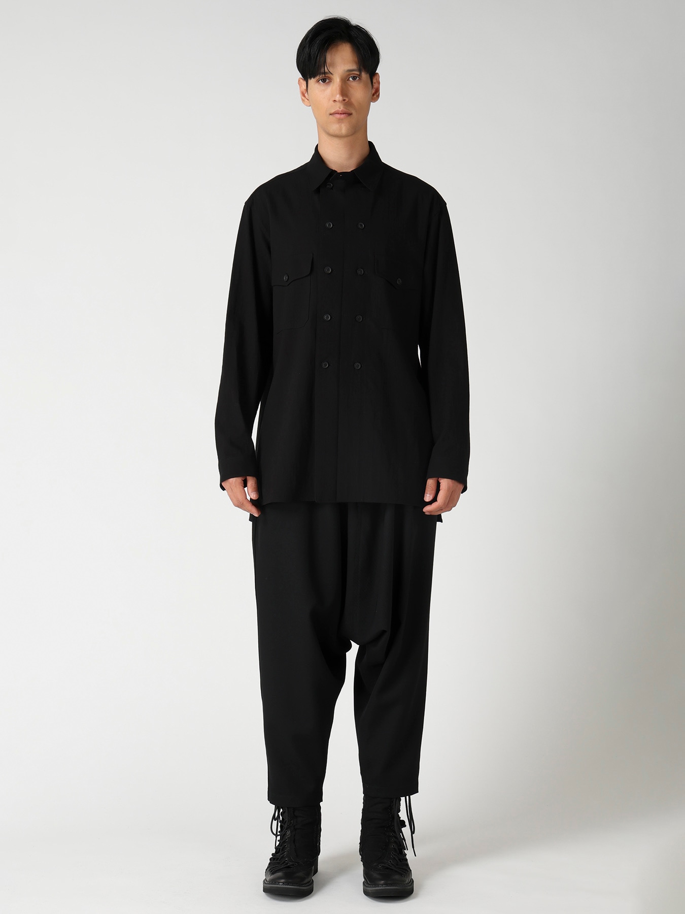 ORGANIC CALICO DOUBLE FRONT MILITARY BLOUSE