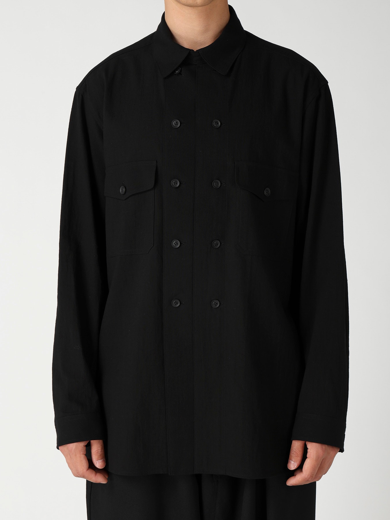 ORGANIC CALICO DOUBLE FRONT MILITARY BLOUSE