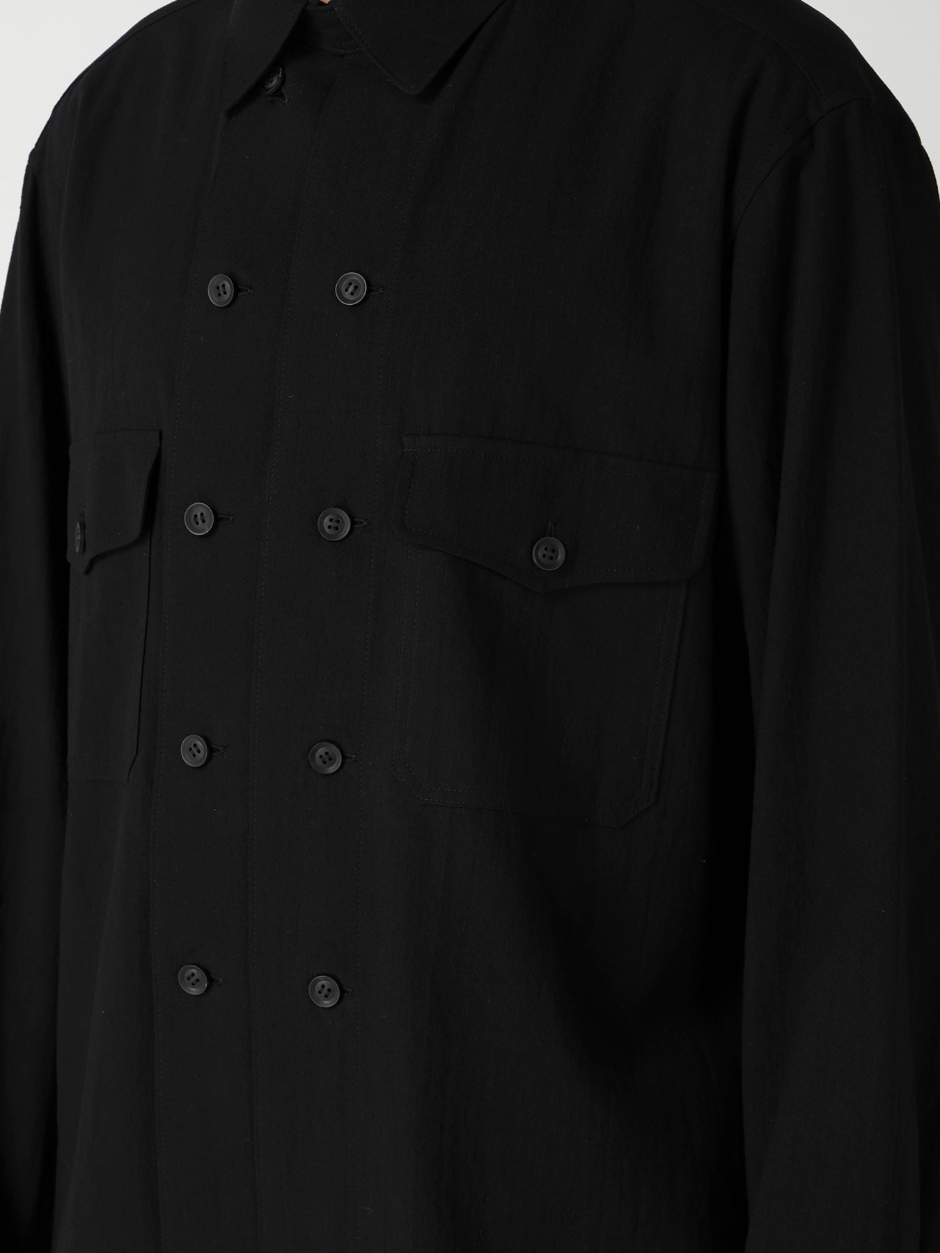 ORGANIC CALICO DOUBLE FRONT MILITARY BLOUSE