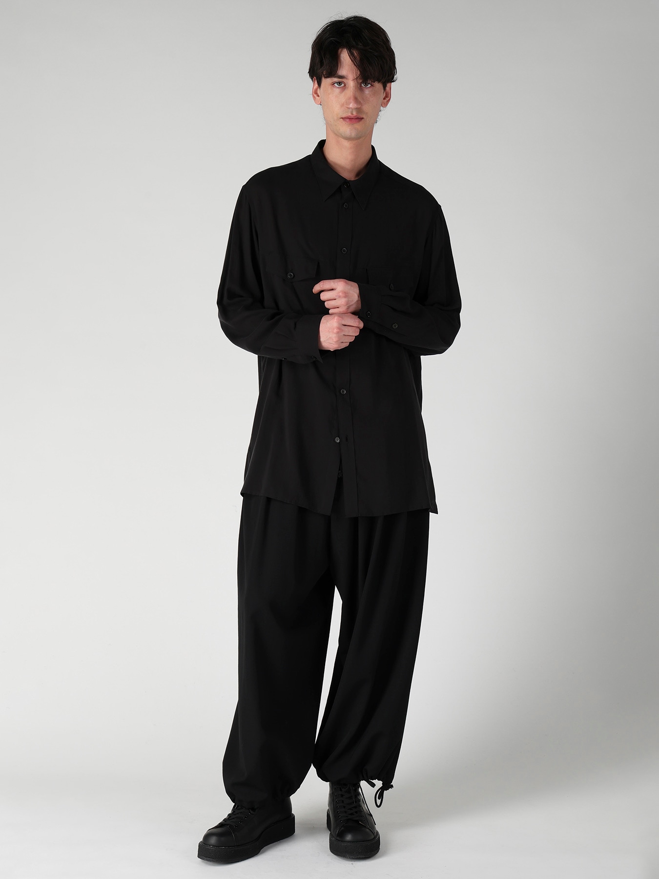 CELLULOSE LAWN CHEST PANEL POCKET BLOUSE