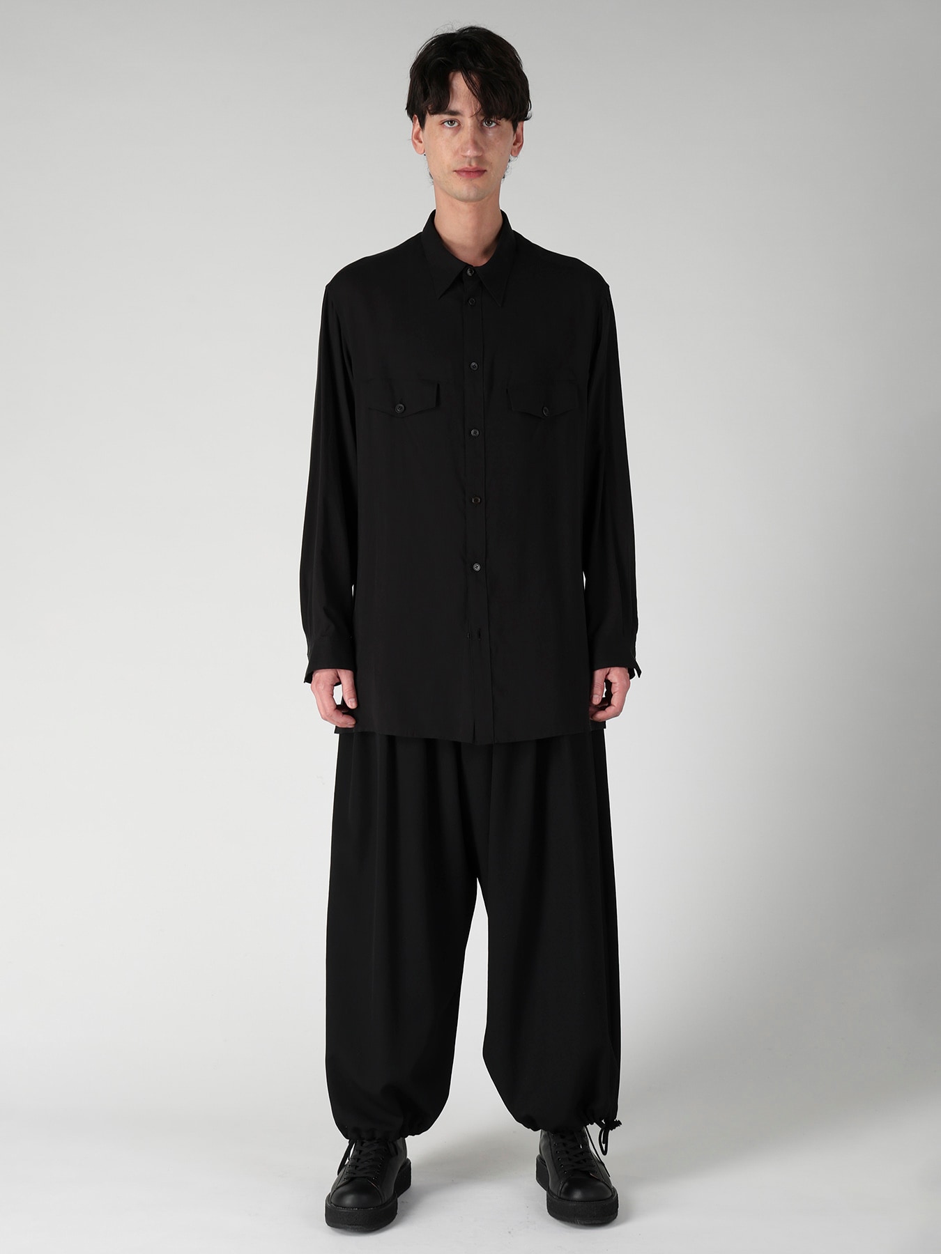 CELLULOSE LAWN CHEST PANEL POCKET BLOUSE