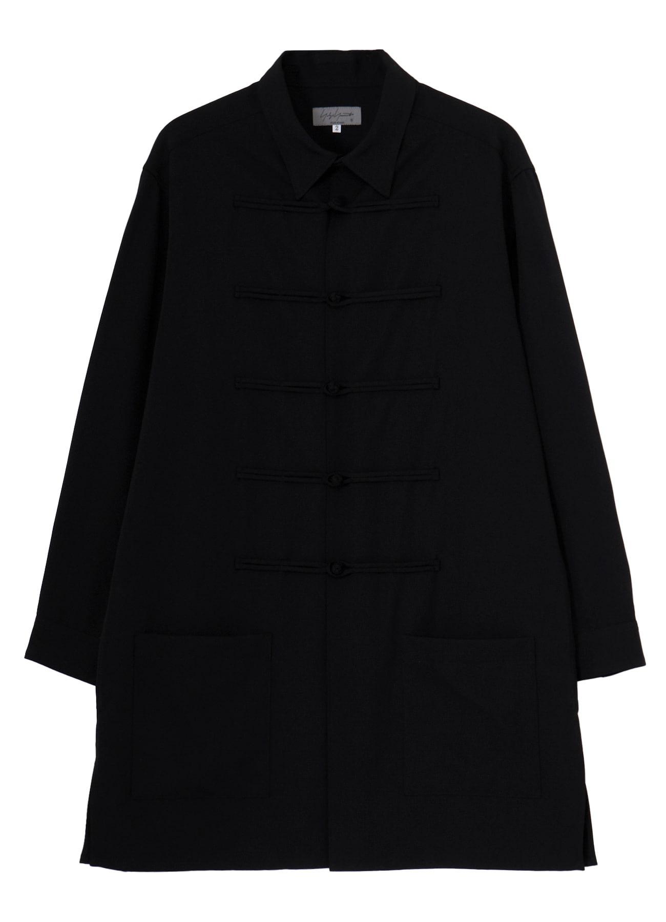 WOOL GABARDINE CHINA BUTTON BLOUSE