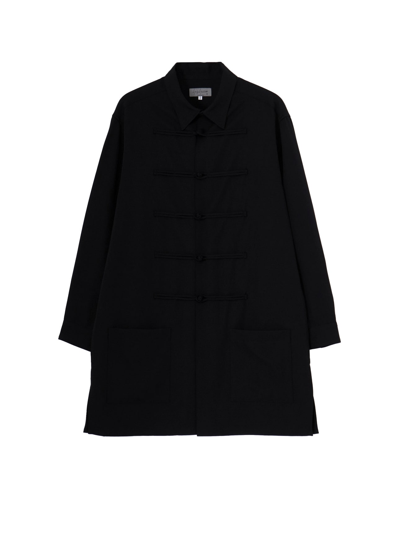 WOOL GABARDINE CHINA BUTTON BLOUSE
