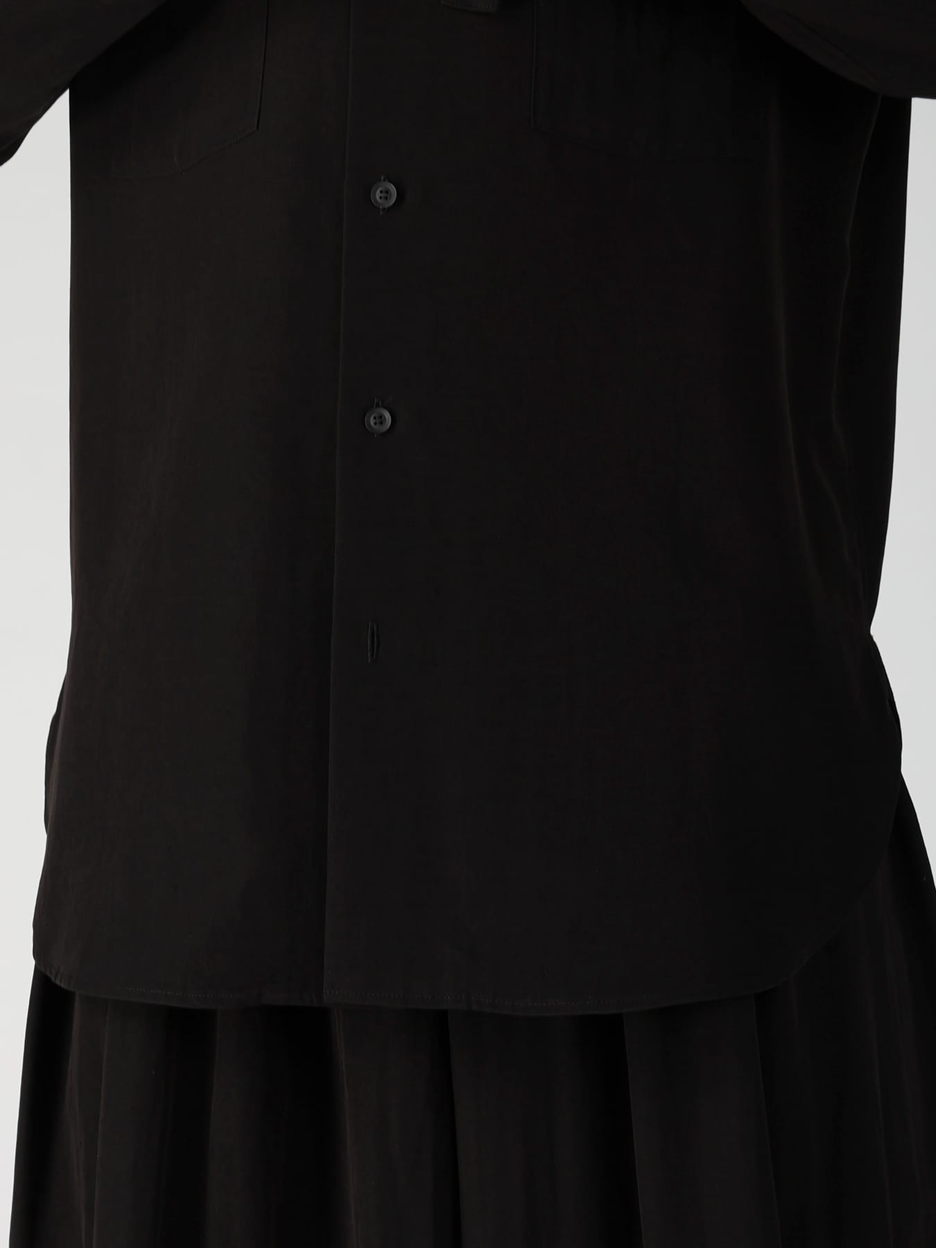 TA SLUB DE CHINE COLLAR TAB BLOUSE