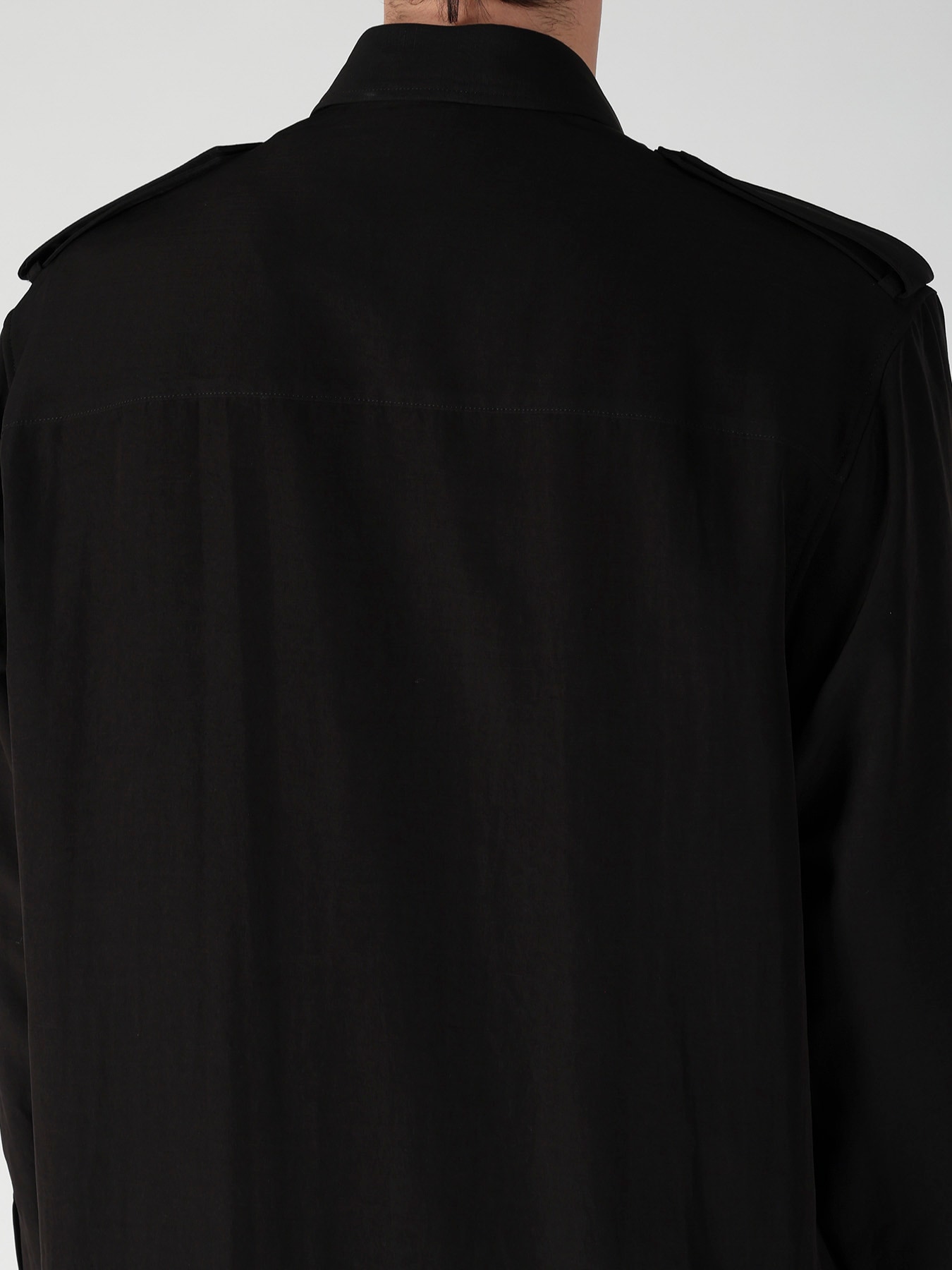 TA SLUB DE CHINE COLLAR TAB BLOUSE