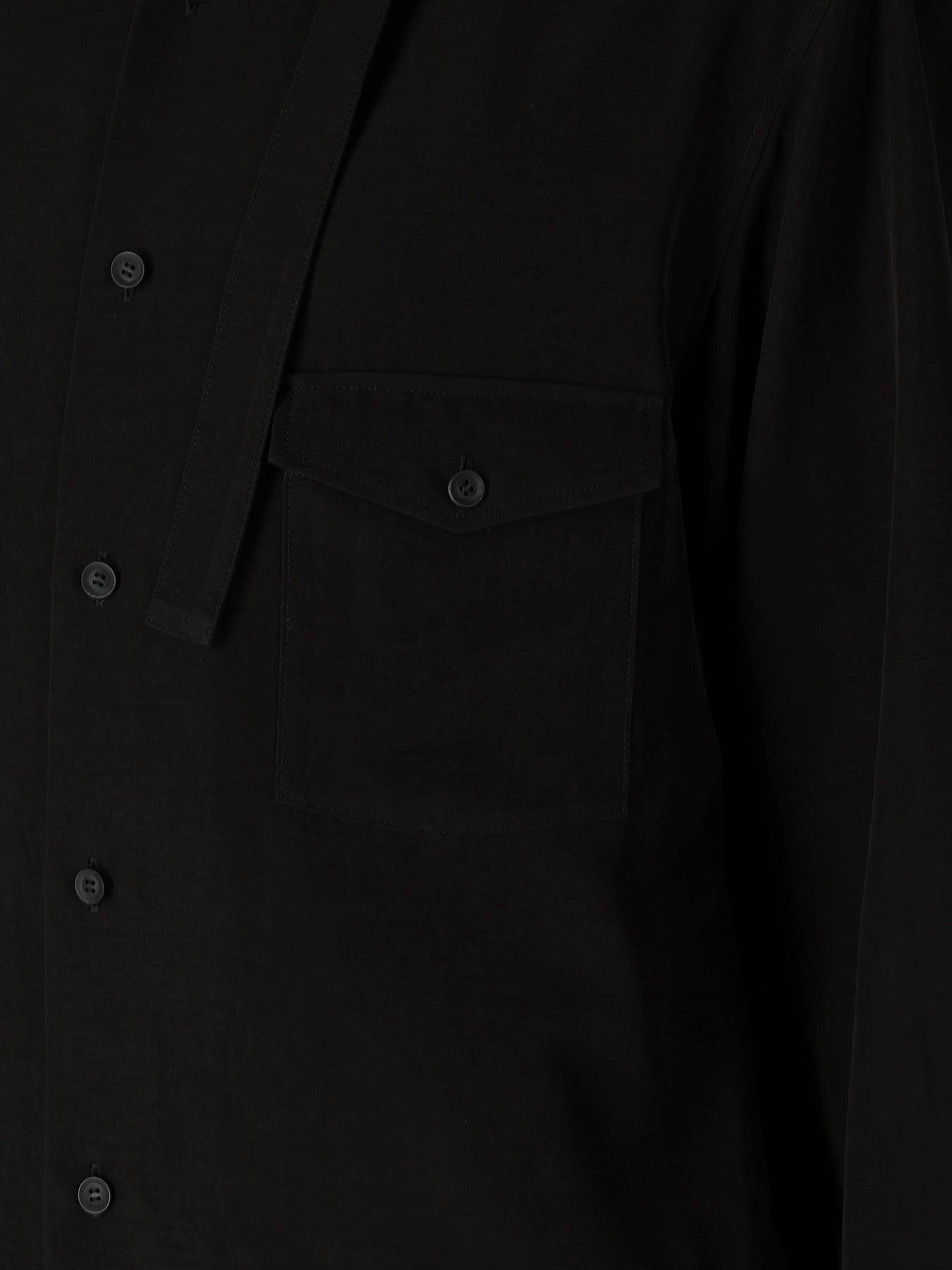 TA SLUB DE CHINE COLLAR TAB BLOUSE