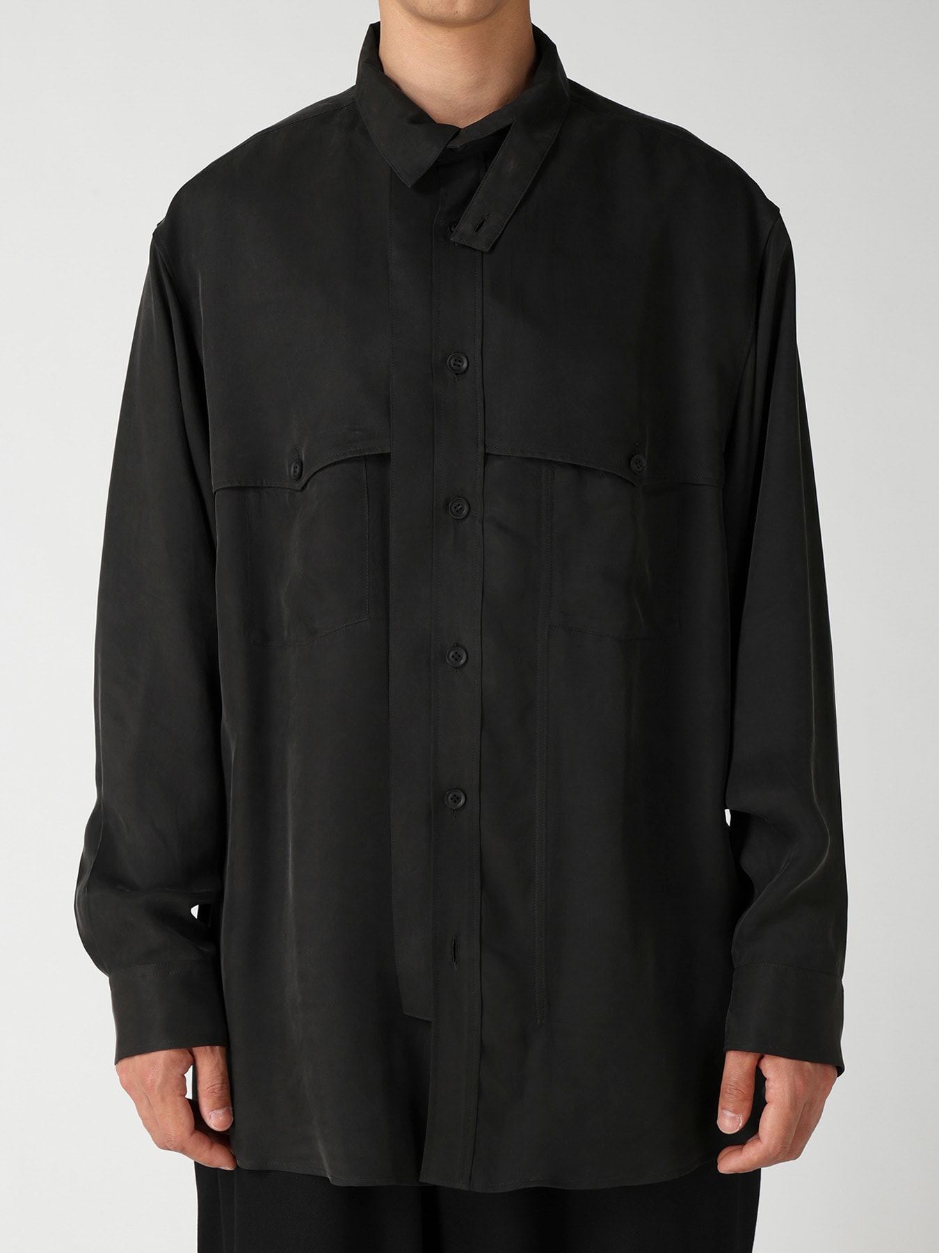 PIGMENT DYE TWILL CHEST DETAIL BLOUSE