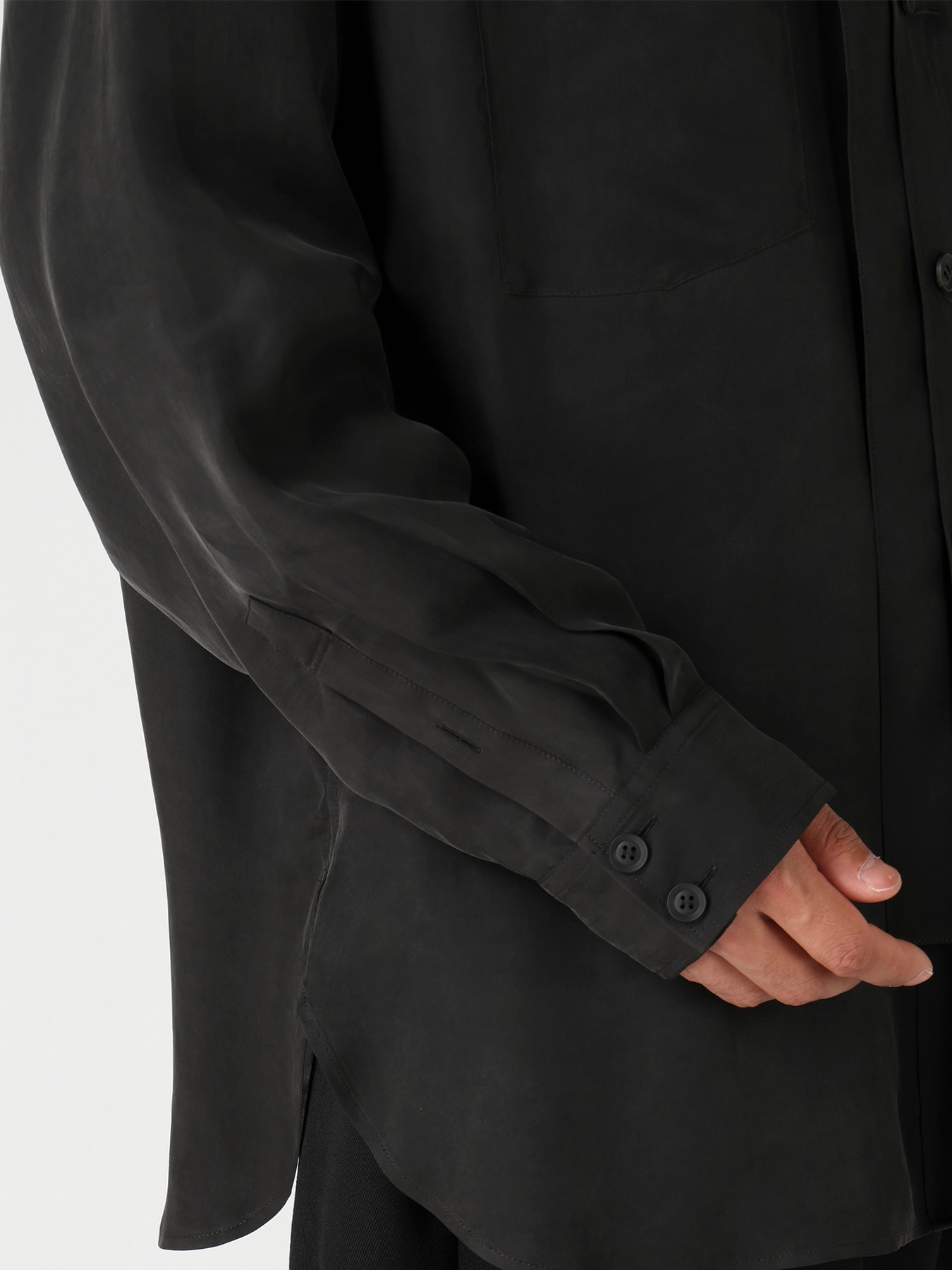 PIGMENT DYE TWILL CHEST DETAIL BLOUSE