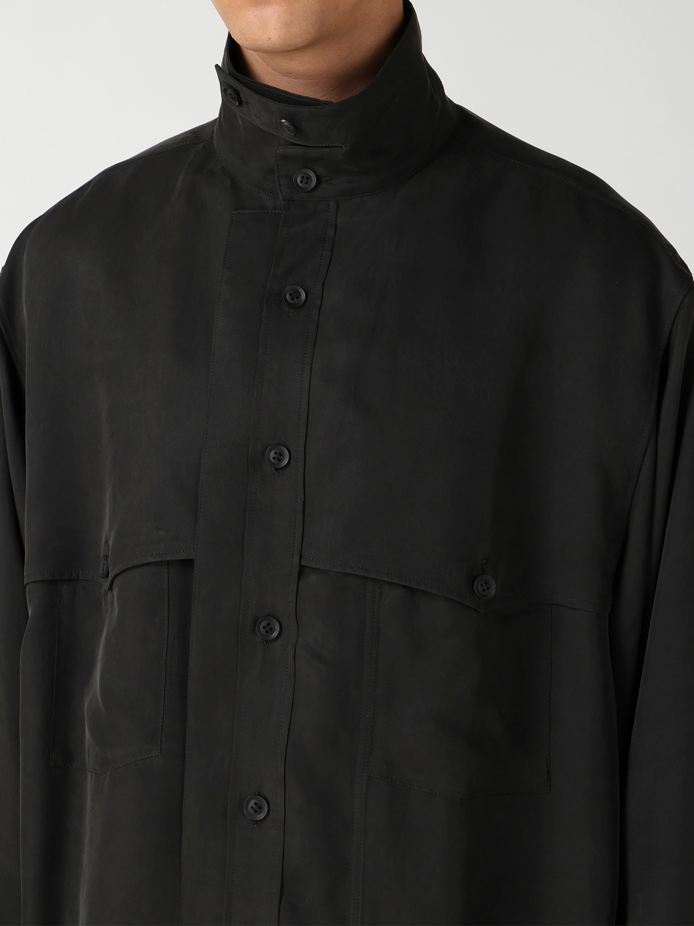 PIGMENT DYE TWILL CHEST DETAIL BLOUSE