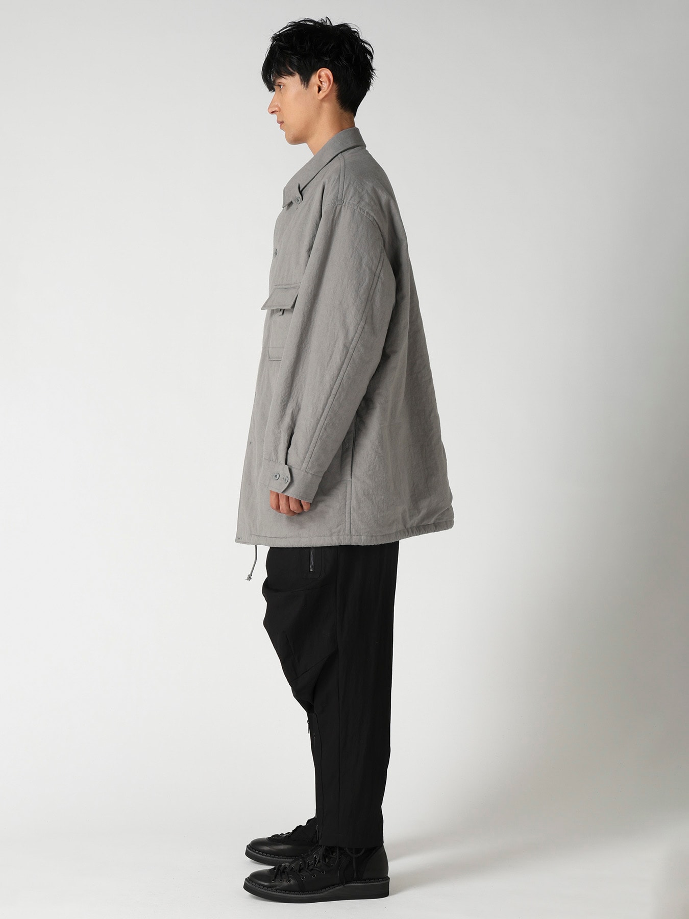 LI/C GREY CANVAS PADDED BLOUSE BLOUSON