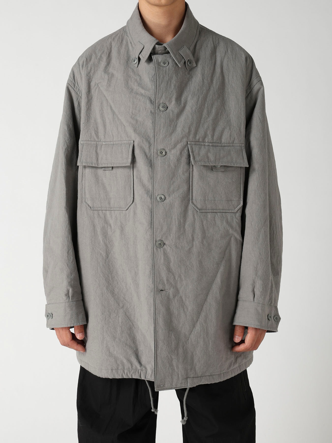 LI/C GREY CANVAS PADDED BLOUSE BLOUSON