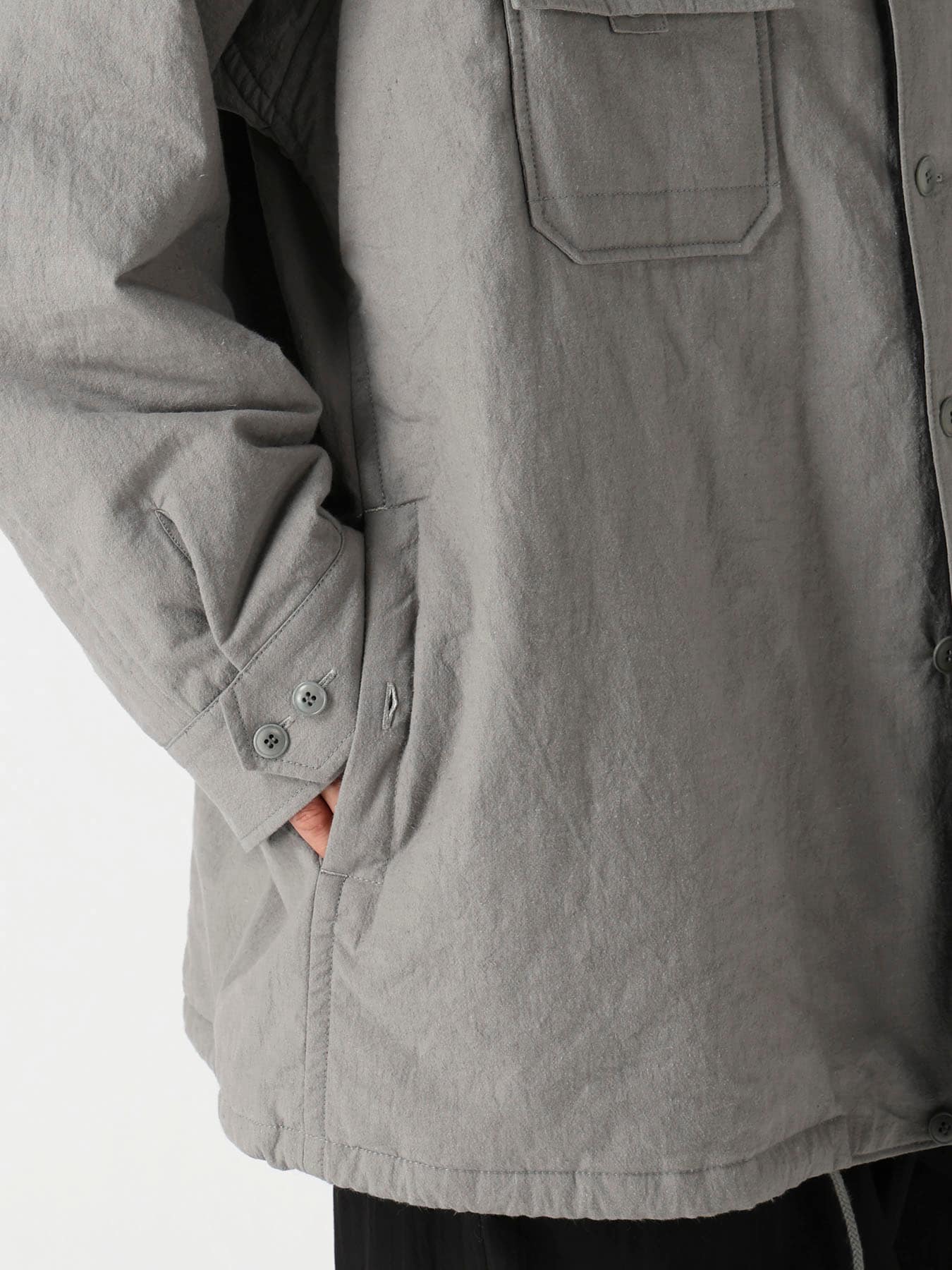LI/C GREY CANVAS PADDED BLOUSE BLOUSON
