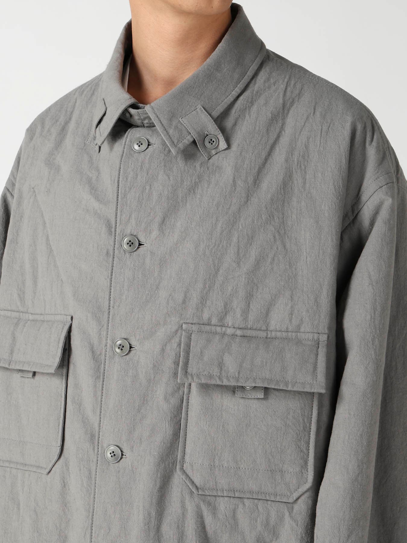 LI/C GREY CANVAS PADDED BLOUSE BLOUSON