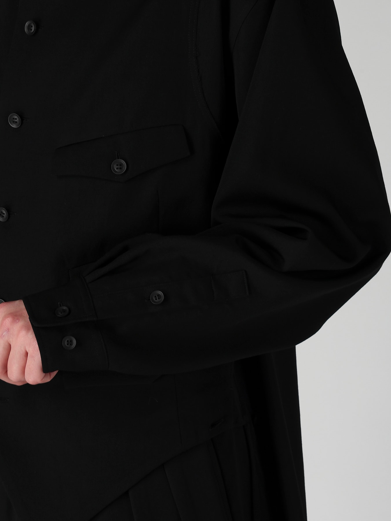 WOOL GABARDINE VEST LAYERED BLOUSE
