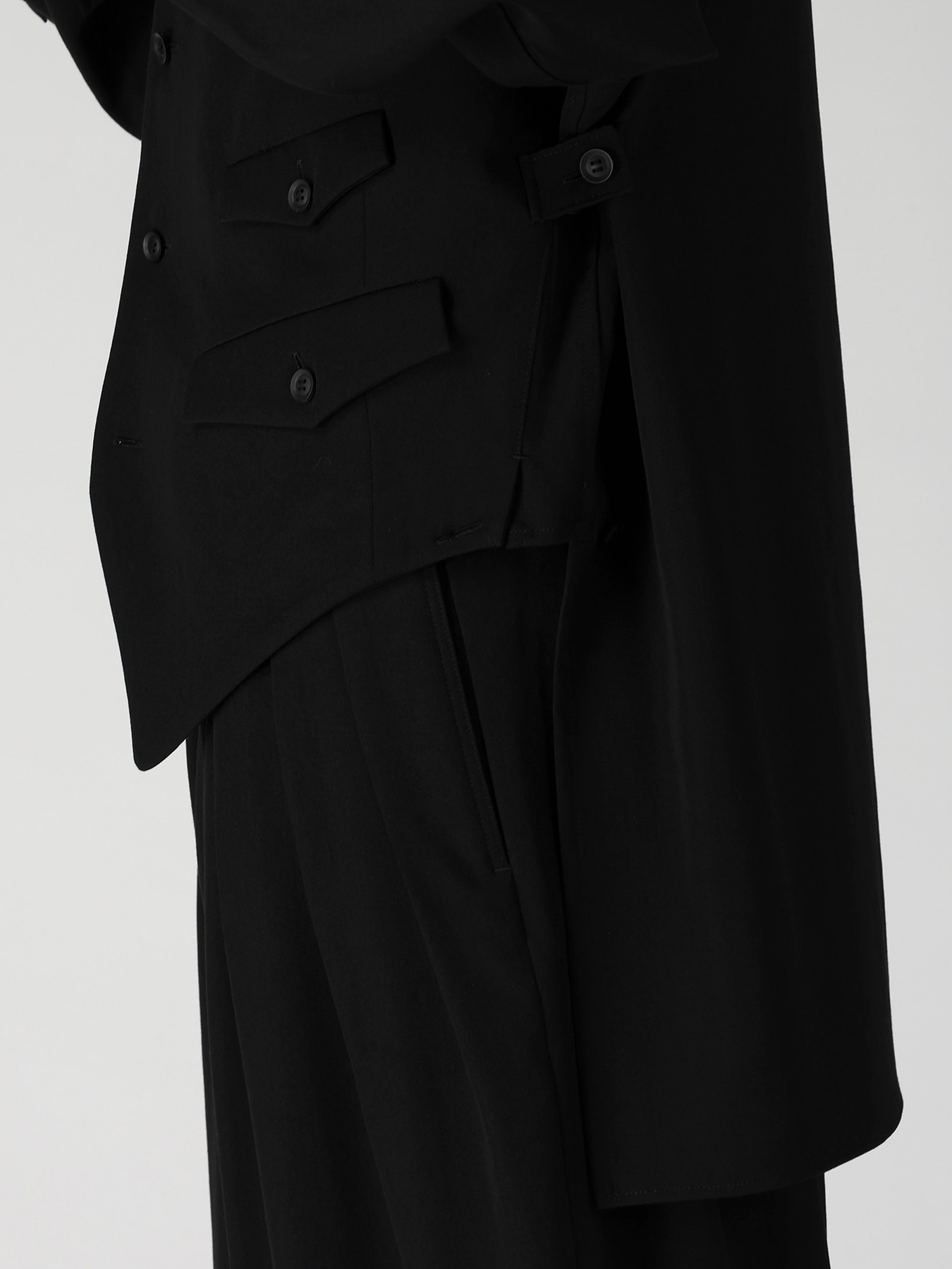 WOOL GABARDINE VEST LAYERED BLOUSE