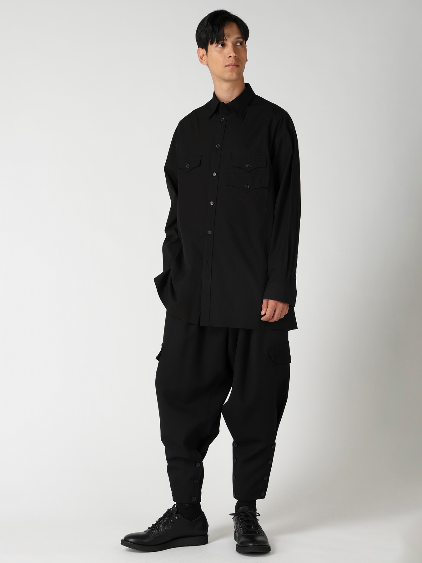 COTTON BROAD 3 FLAP ASYMMETRY BLOUSE