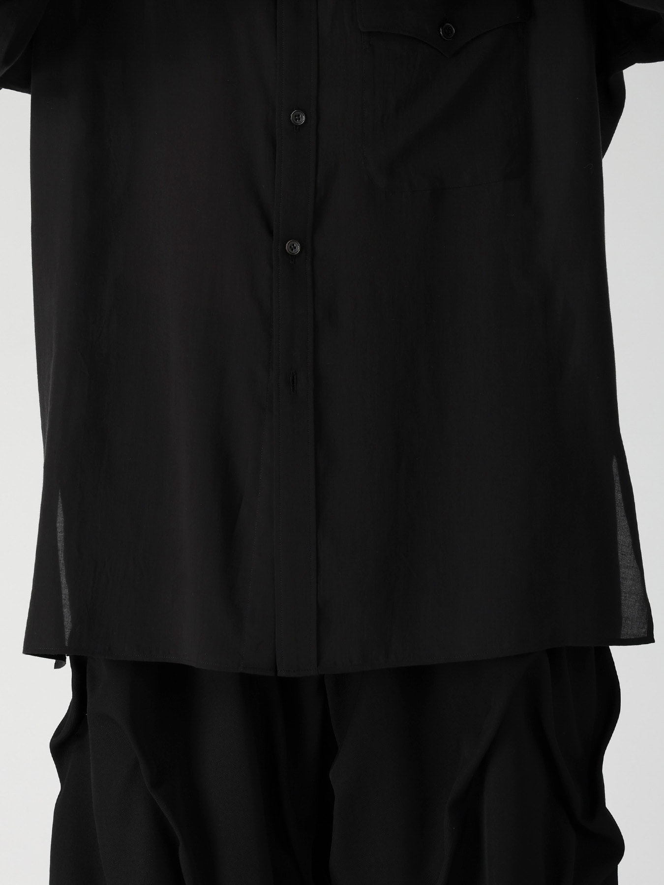 CELLULOSE LAWN 3 FLAP ASYMMETRY BLOUSE