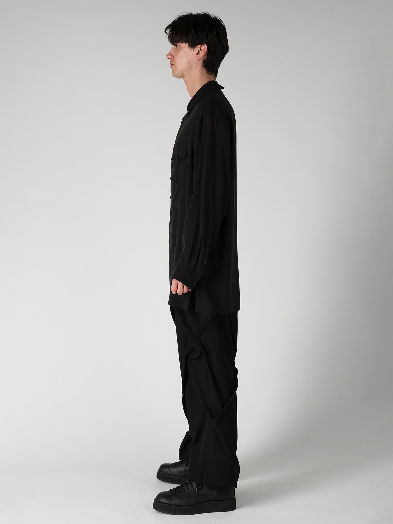 CELLULOSE LAWN 3 FLAP ASYMMETRY BLOUSE