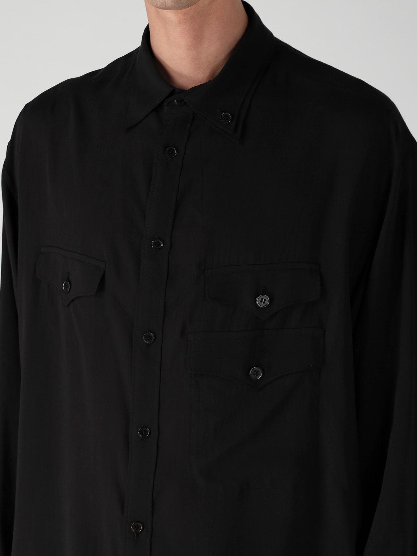 CELLULOSE LAWN 3 FLAP ASYMMETRY BLOUSE