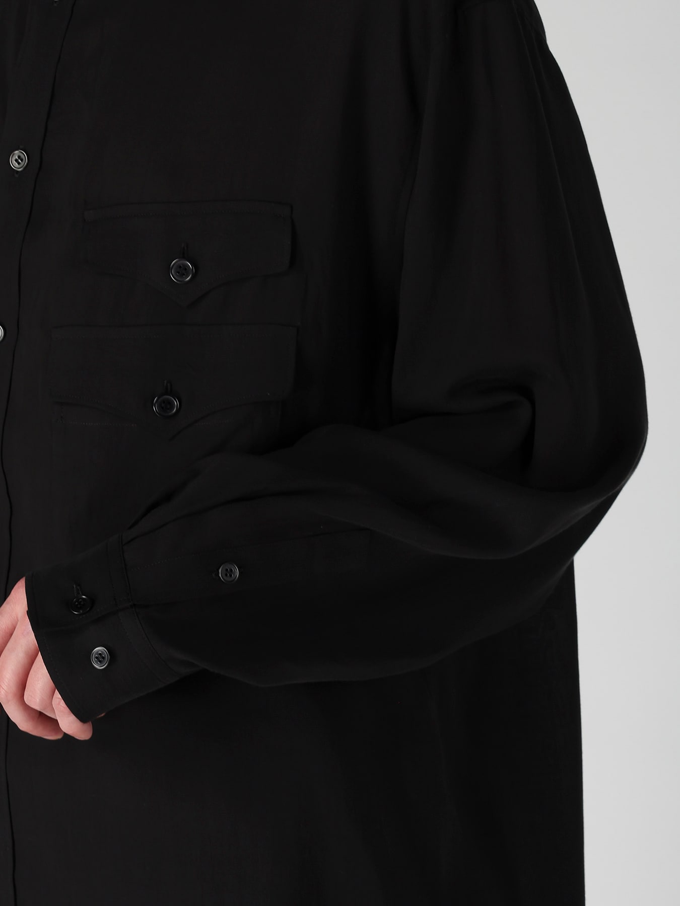 CELLULOSE LAWN 3 FLAP ASYMMETRY BLOUSE