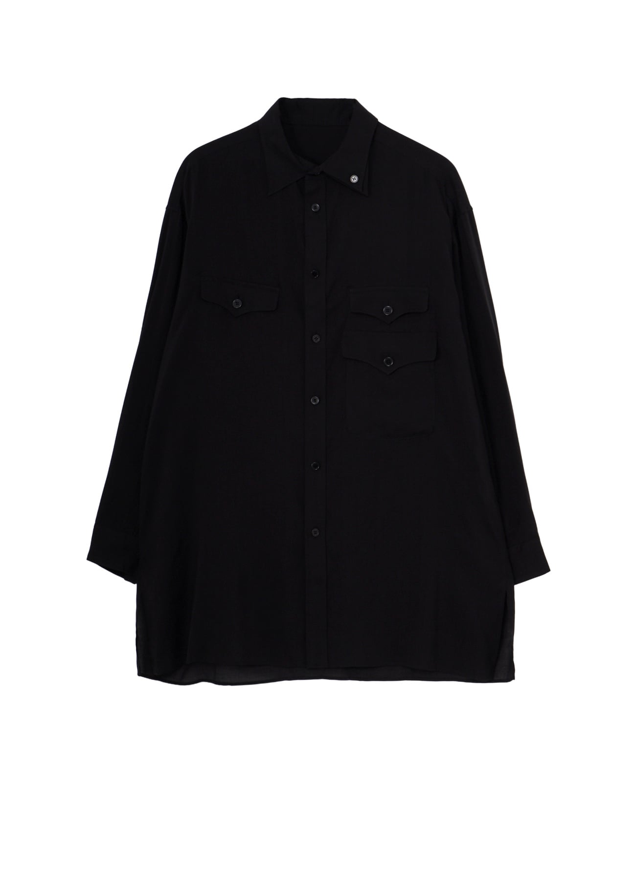 CELLULOSE LAWN 3 FLAP ASYMMETRY BLOUSE