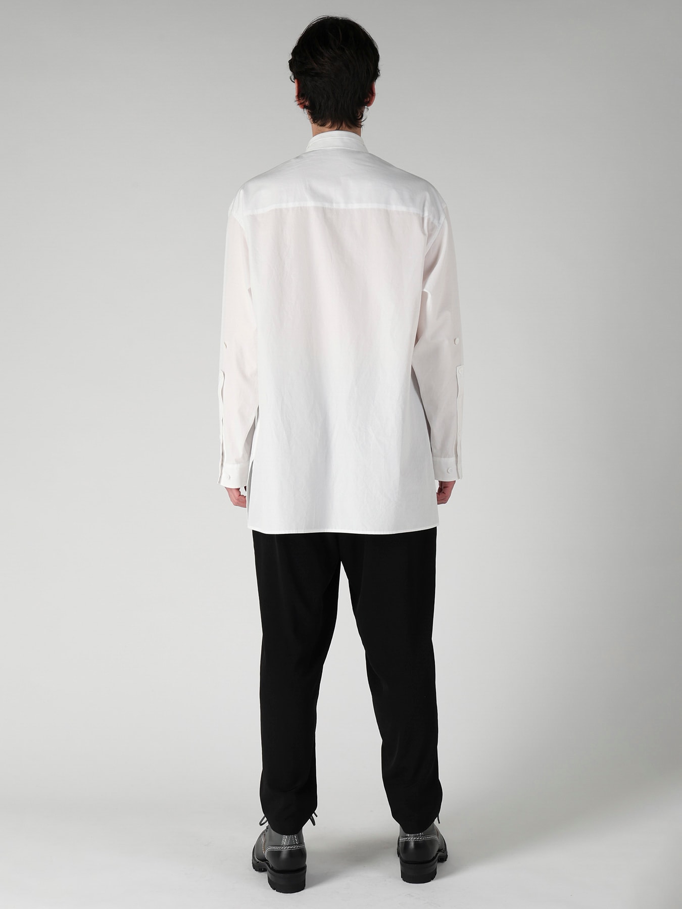 COTTON BROAD PEN POCKET DOUBLE COLLAR BLOUSE