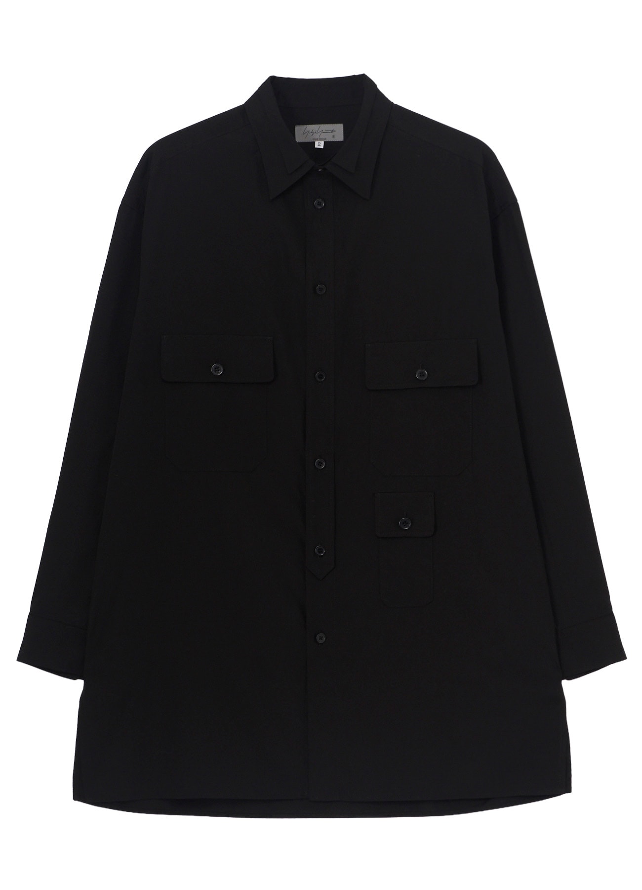 COTTON BROAD PEN POCKET DOUBLE COLLAR BLOUSE