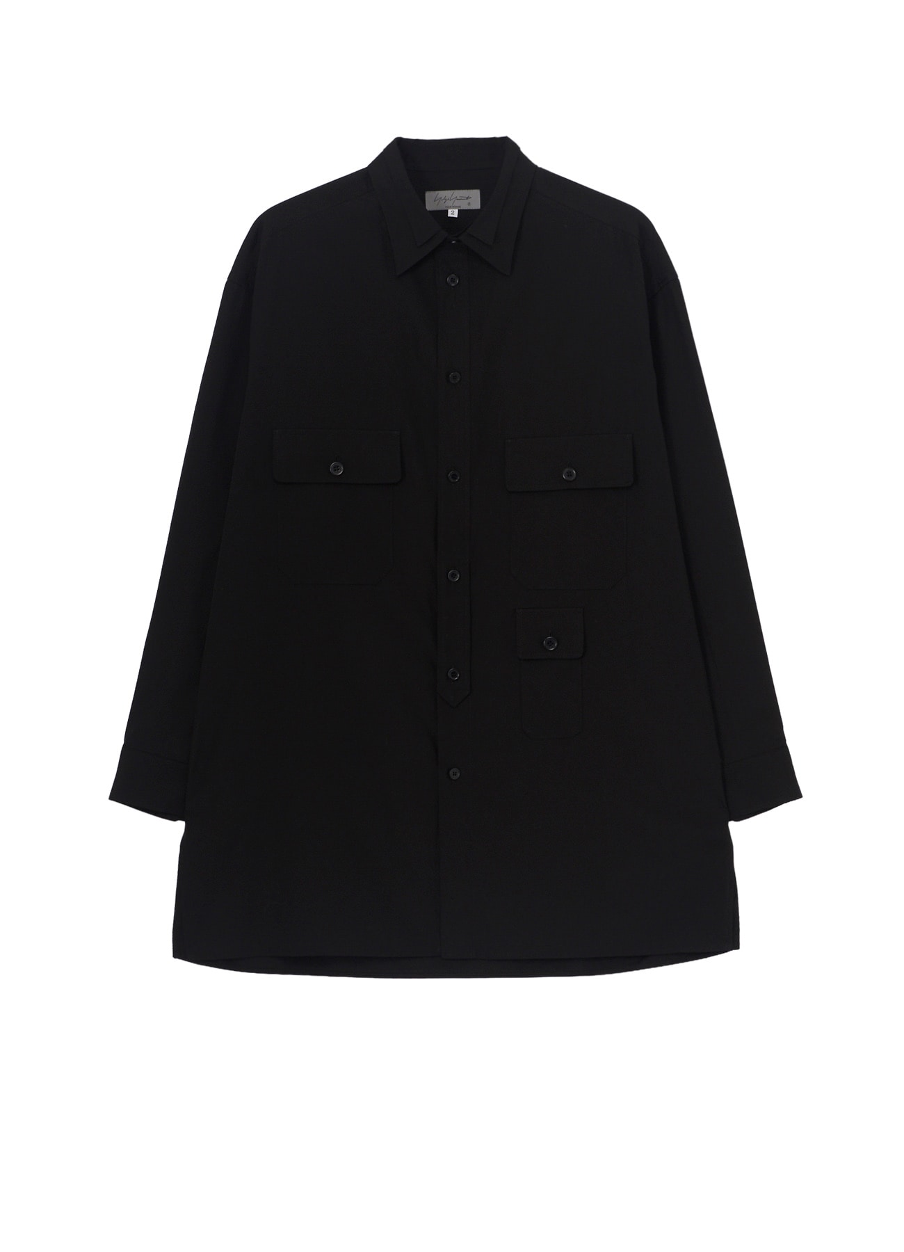 COTTON BROAD PEN POCKET DOUBLE COLLAR BLOUSE