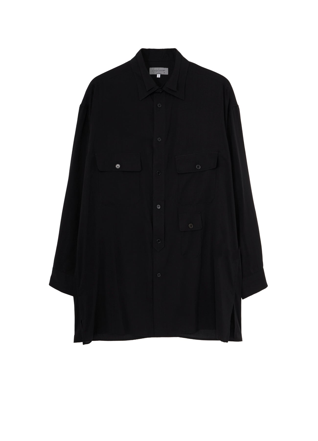 CELLULOSE LAWN PEN POCKET DOUBLE COLLAR BLOUSE
